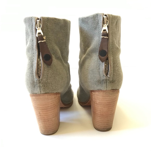 Rag & Bone Newbury Boots Booties 36 6 Gray Canvas - Picture 9 of 12